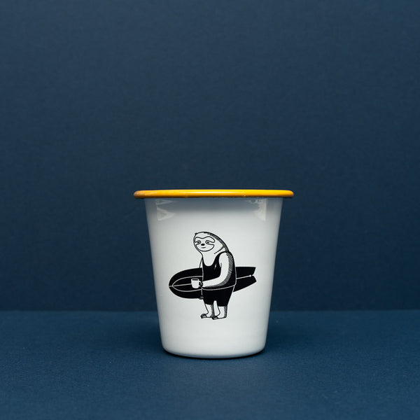 Surfed Out Sloth Enamel Tumbler
