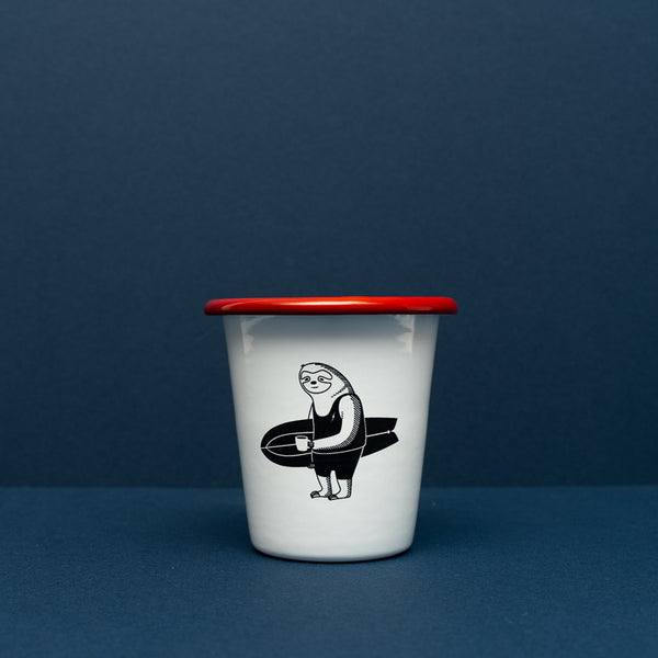 Surfed Out Sloth Enamel Tumbler