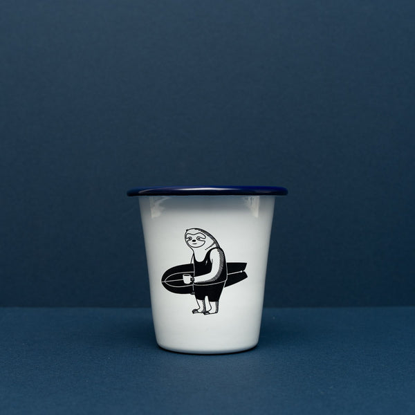 Surfed Out Sloth Enamel Tumbler