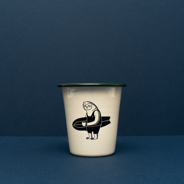 Surfed Out Sloth Enamel Tumbler