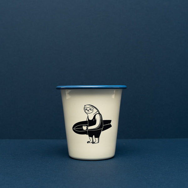 Surfed Out Sloth Enamel Tumbler