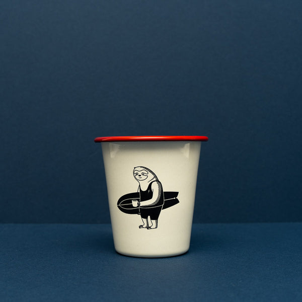 Surfed Out Sloth Enamel Tumbler