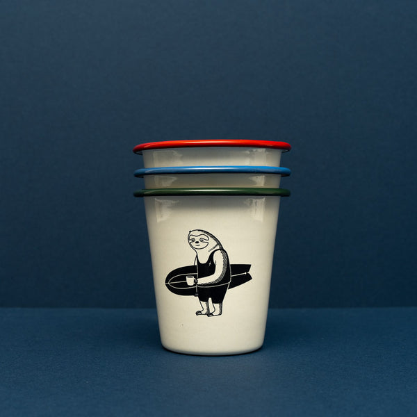 Surfed Out Sloth Enamel Tumbler