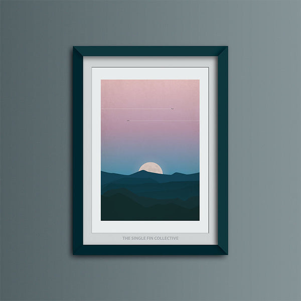 Moonrise Mountains Art Print