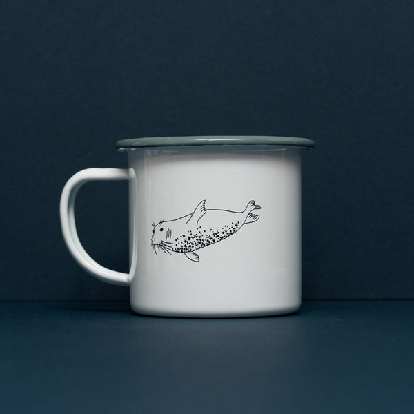 Swimming Seal Enamel Mug