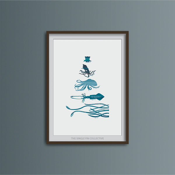 Super Seconds - Octopus and Squid Art Print