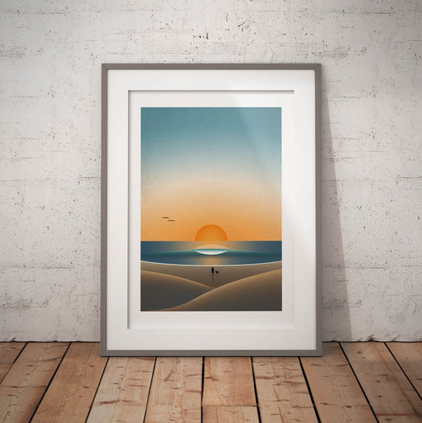 A-Frame Sunset Art Print