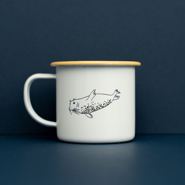 Swimming Seal Enamel Mug