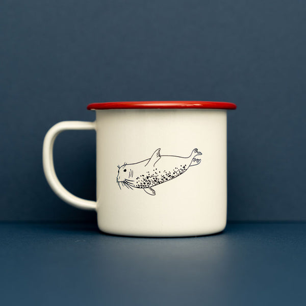 Swimming Seal Enamel Mug