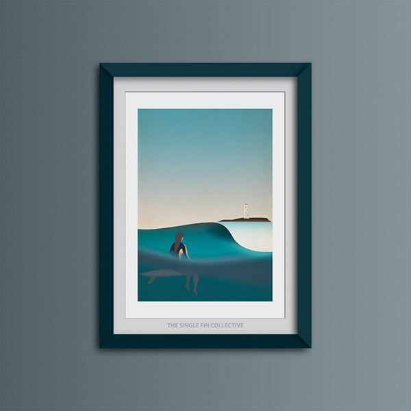 Godrevy Girl Art Print (Blue Sky Version)