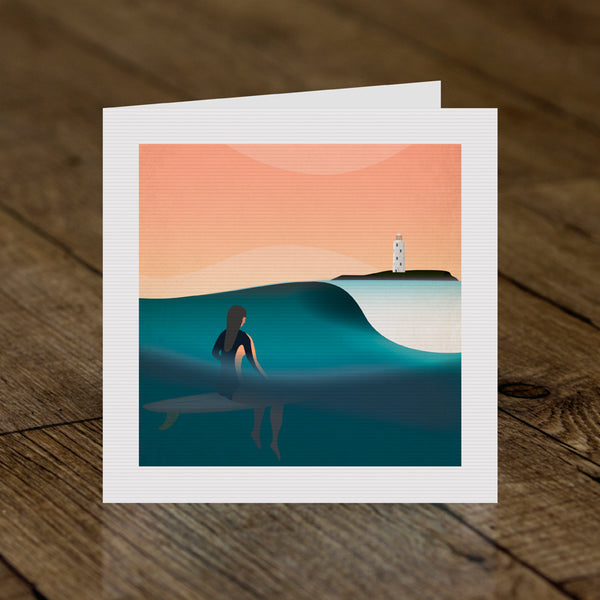 Godrevy Girl Greeting Card