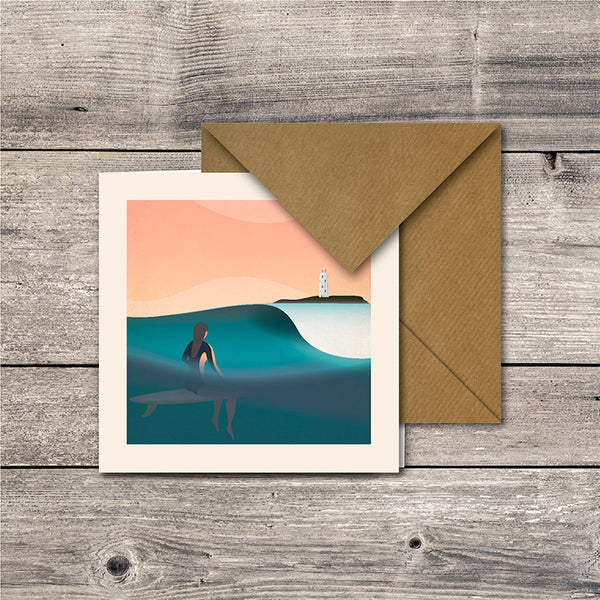 Godrevy Girl Greeting Card