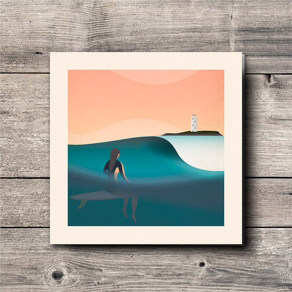 Godrevy Girl Greeting Card