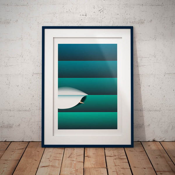 Green Lines Surf Art Print