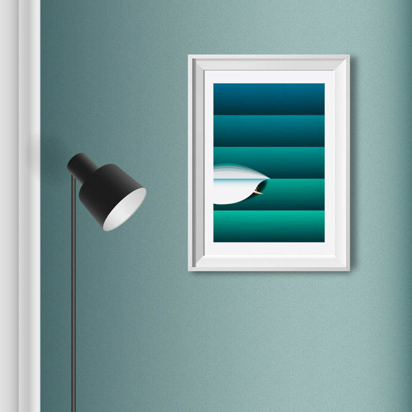 Green Lines Surf Art Print