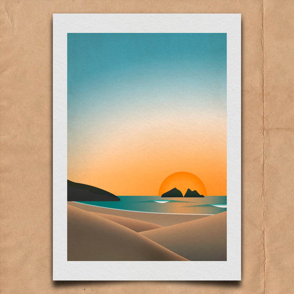 Holywell Bay Art Print