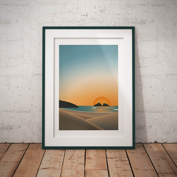 Holywell Bay Art Print