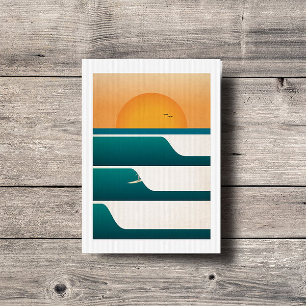 Sunset Surf Greeting Card