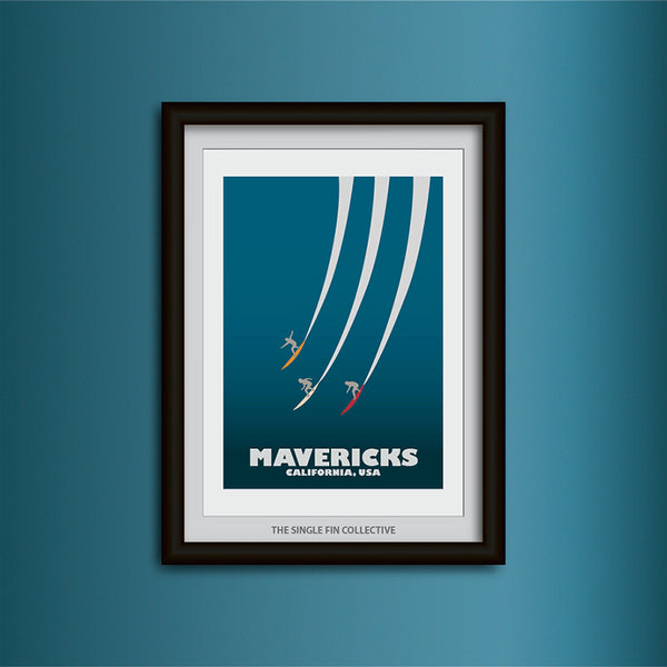 Mavericks Big Wave Art Print