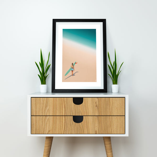 Red Fin Rider Art Print