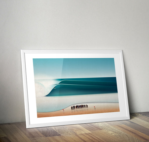 Pipeline Masters design showing a surfer surfing a large wave