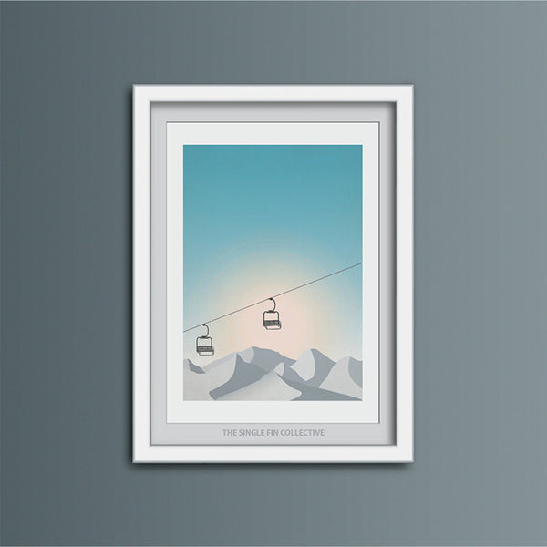 Ski Chair Lift Art Print
