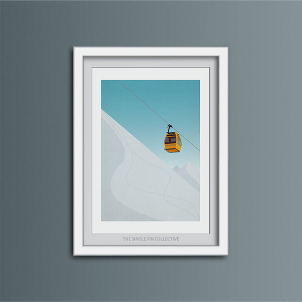Ski Lift in Yellow Art Print