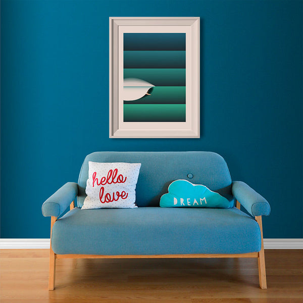 Green Lines Surf Art Print