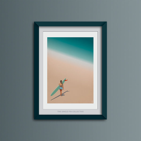 Red Fin Rider Art Print