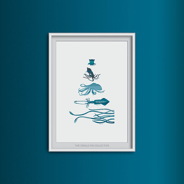 Octopus and Squid Species Art Print