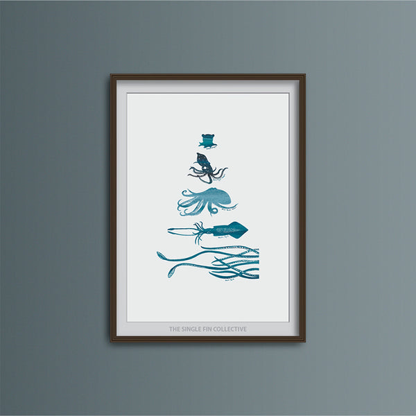 Octopus and Squid Species Art Print
