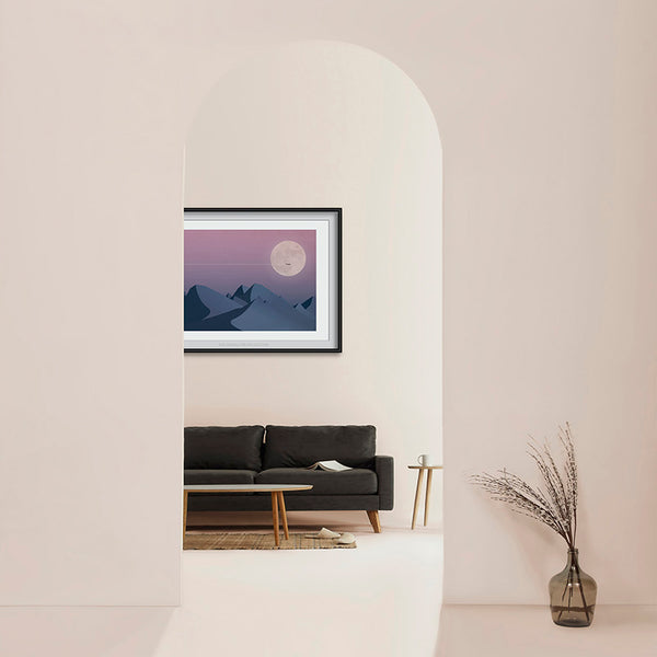 Night Flight Over Mountains Art Print