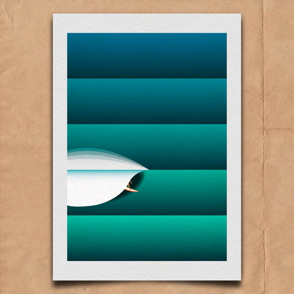 Framed Green Lines Art Print (Click & Collect)