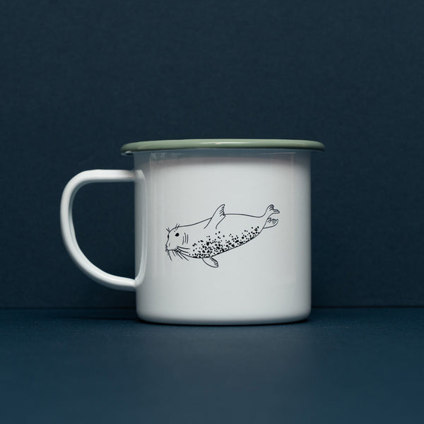 Swimming Seal Enamel Mug