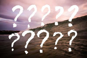 Wave breaking with question mark iconography overlay