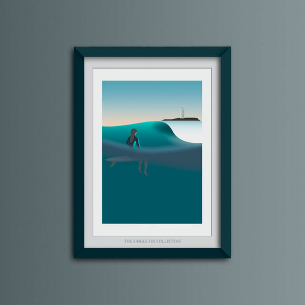Godrevy Girl Art Print (Blue Sky Version)