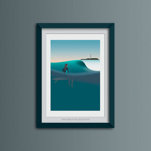 Godrevy Girl Art Print (Blue Sky Version)