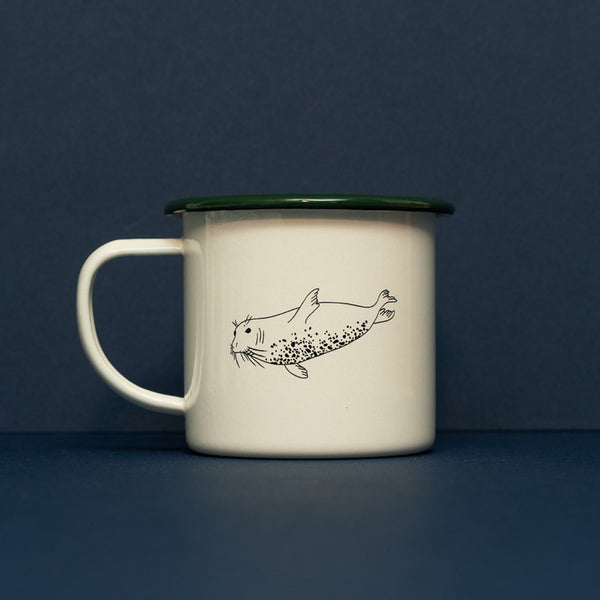Swimming Seal Enamel Mug