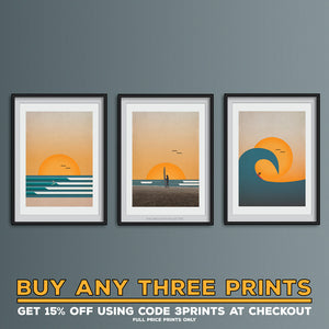 Polzeath at Sunset Art Print