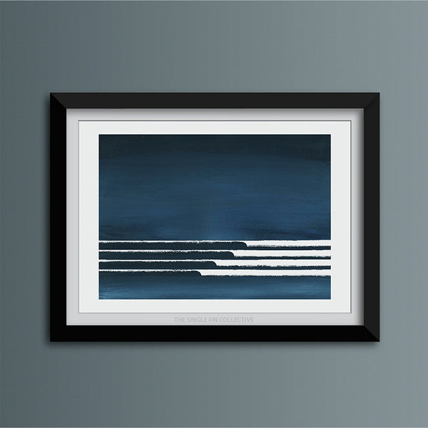 Midnight Waves Seascape Art Print