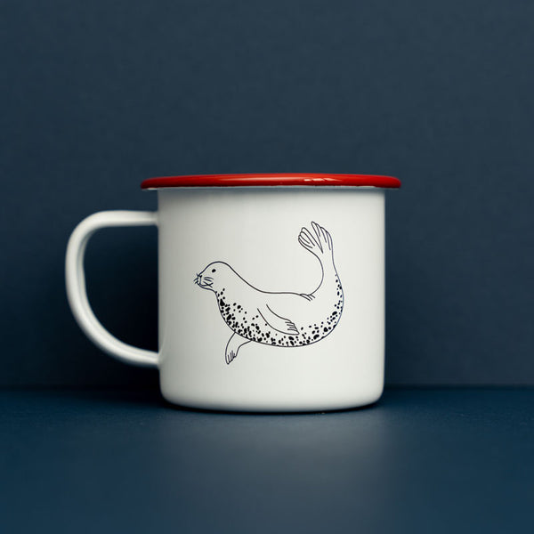 Grey Seal Enamel Mug