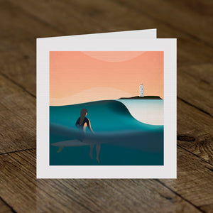 Godrevy Girl Greeting Card
