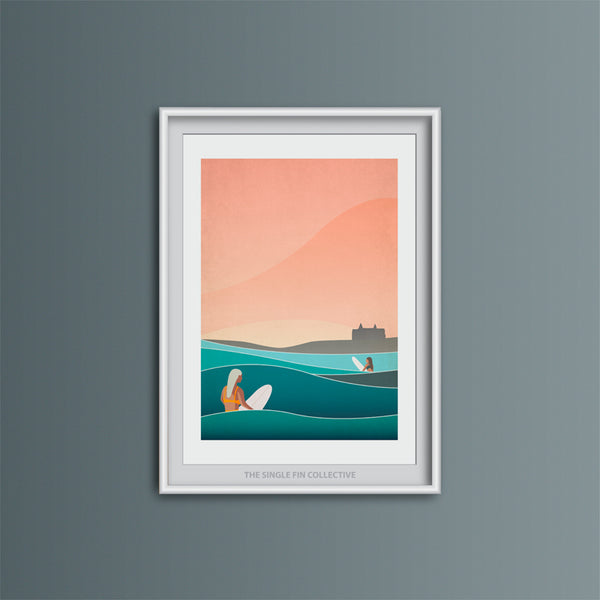 Headland Haze (Fistral Beach) Art Print