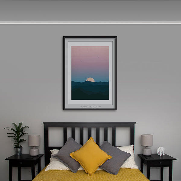 Moonrise Mountains Art Print