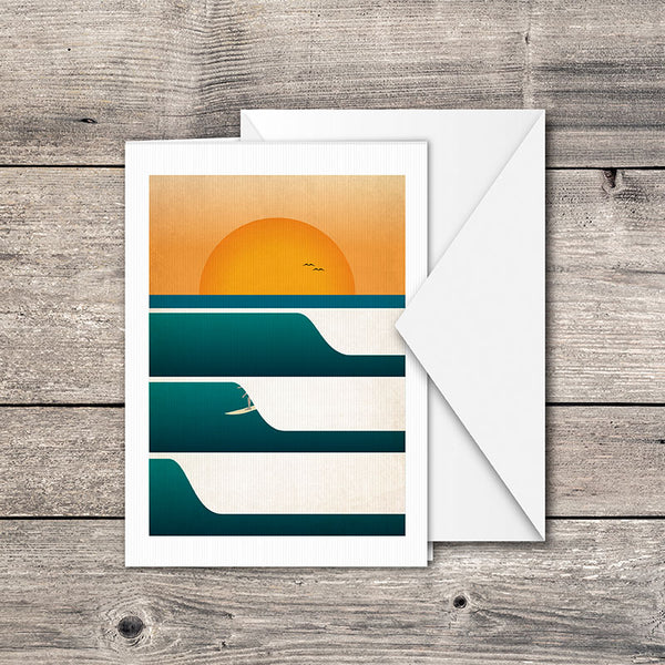 Sunset Surf Greeting Card