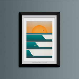 Sunset Surf Portrait Art Print