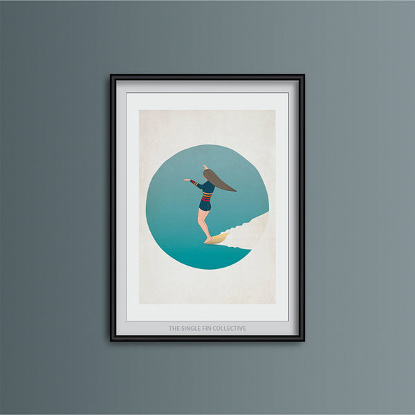 Ladyslider Surfer Girl Art Print