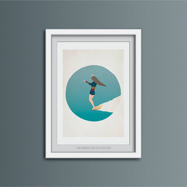 Ladyslider Surfer Girl Art Print