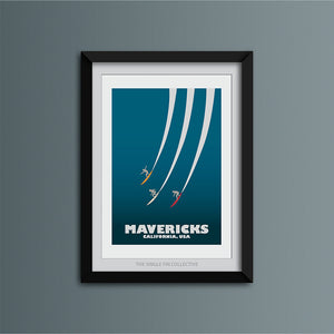 Mavericks Big Wave Art Print