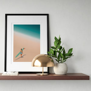 Red Fin Rider Art Print